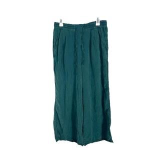 Aerie Green 100% Lyocell Wide Leg Pants Boho Y2K High Rise Baggy Womens Medium